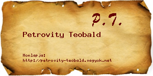 Petrovity Teobald névjegykártya